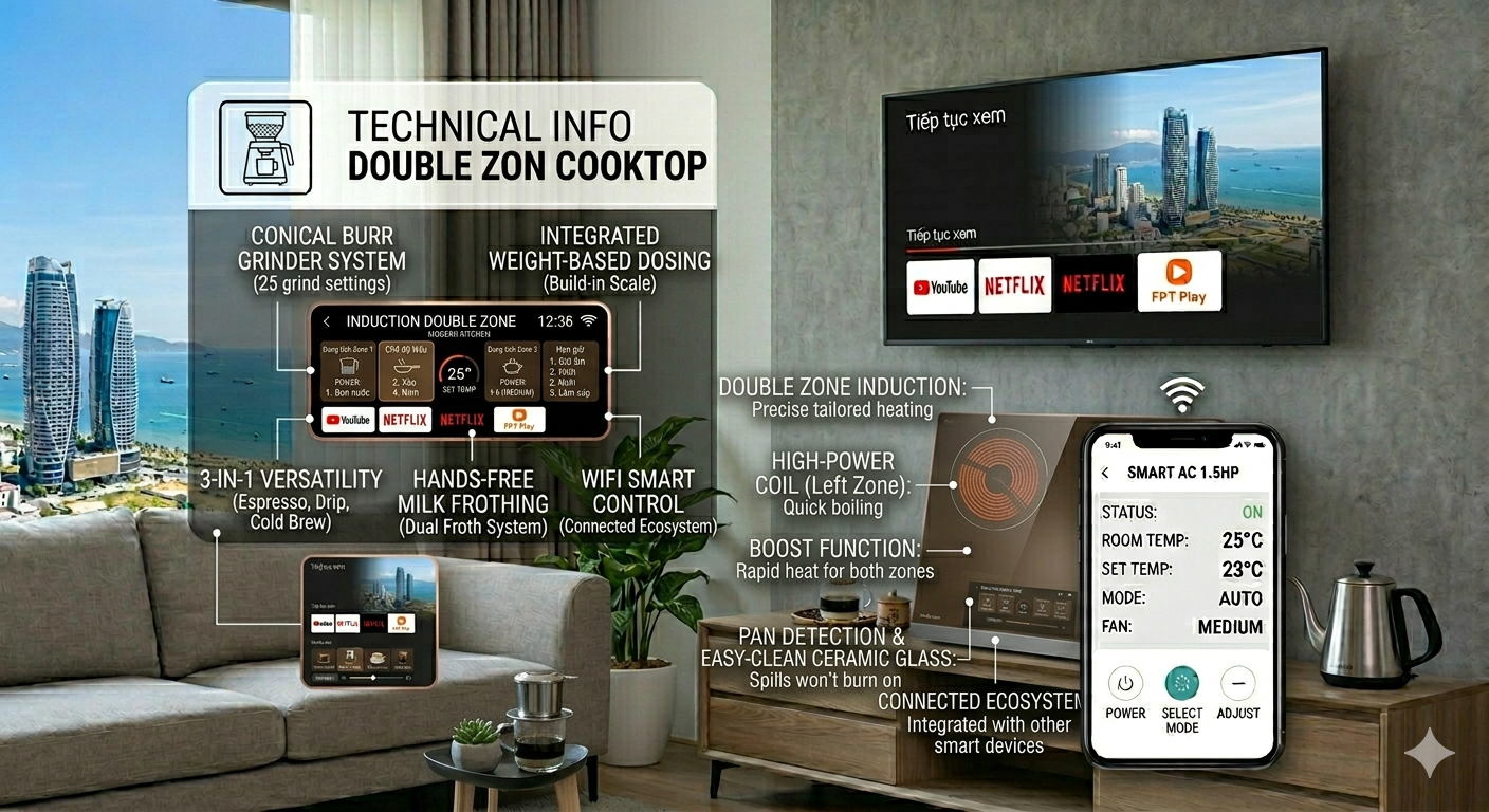 Induction Cooktop Double Zone