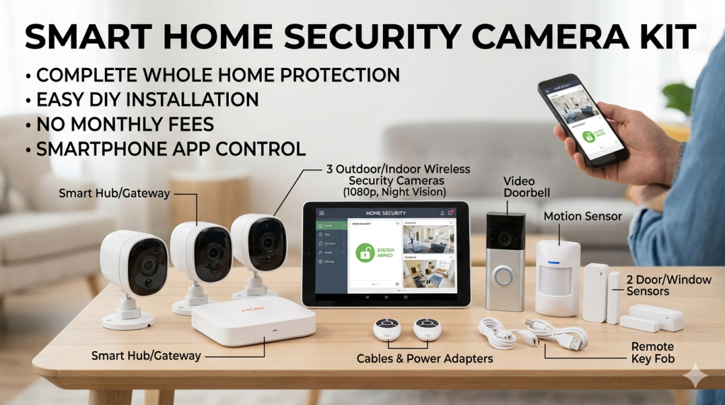 Smart Home Security Camera Kit – Advanced Home Protection